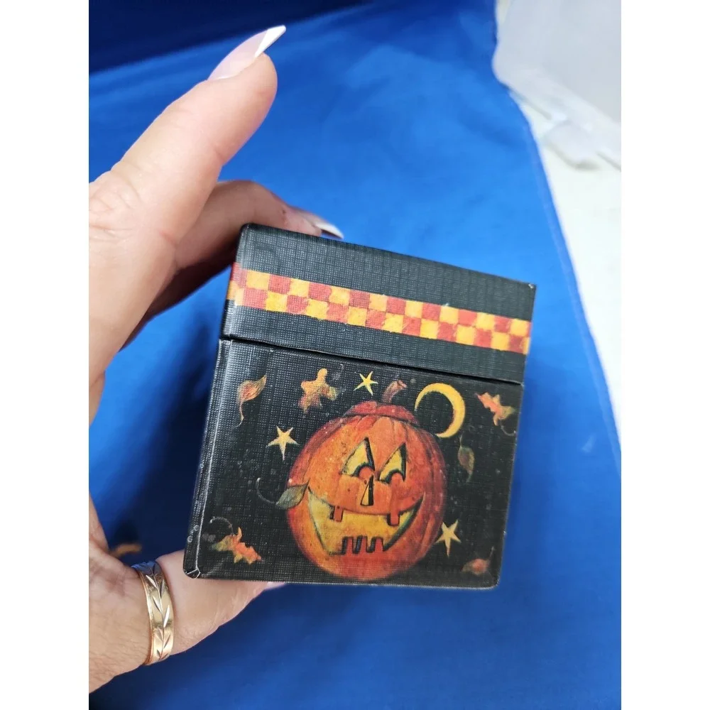 Bob's Boxes Small Box Jack Pumpkin Halloween Susan Winget Vintage 3.25